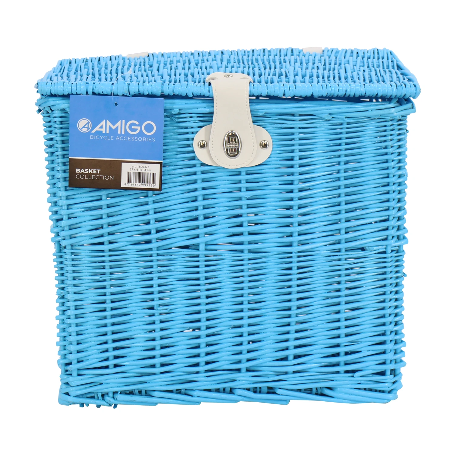 AMIGO Bicycle Basket Willow Front 25.5 Litres Light Blue 3 AMIGO Bicycle Basket Willow Front 25.5 Litres Light Blue - Image 3