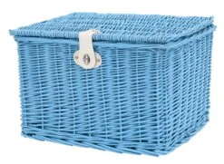 AMIGO Bicycle Basket Willow Front 46.5 Litres Light Blue