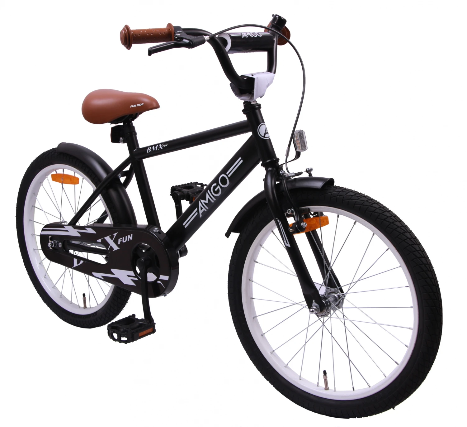 AMIGO BMX Fun 20 Inch Boys Coaster Brake Matte Black - Image 2