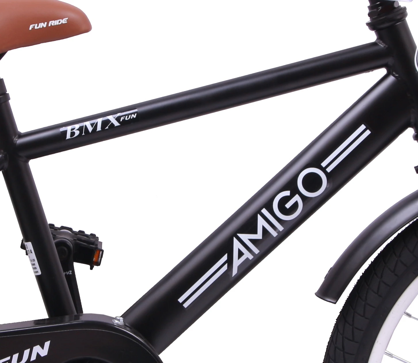 AMIGO BMX Fun 20 Inch Boys Coaster Brake Matte Black - Image 3