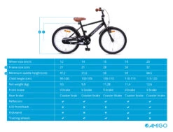 AMIGO BMX Fun 20 Inch Boys Coaster Brake Matte Black -Bicycle Promotion Shop amigo bmx fun 20 inch 32 cm jongens terugtraprem matzwart 9 308398 20200325162058