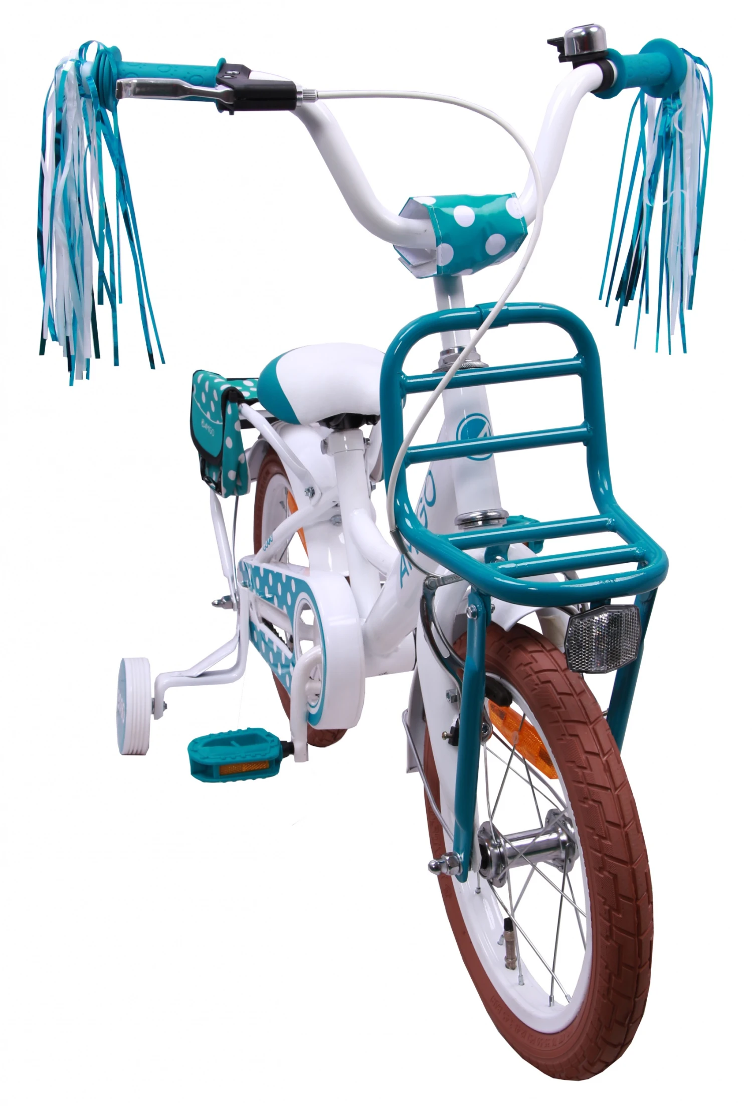 AMIGO Dots 12 Inch Girls Coaster Brake White - Image 2