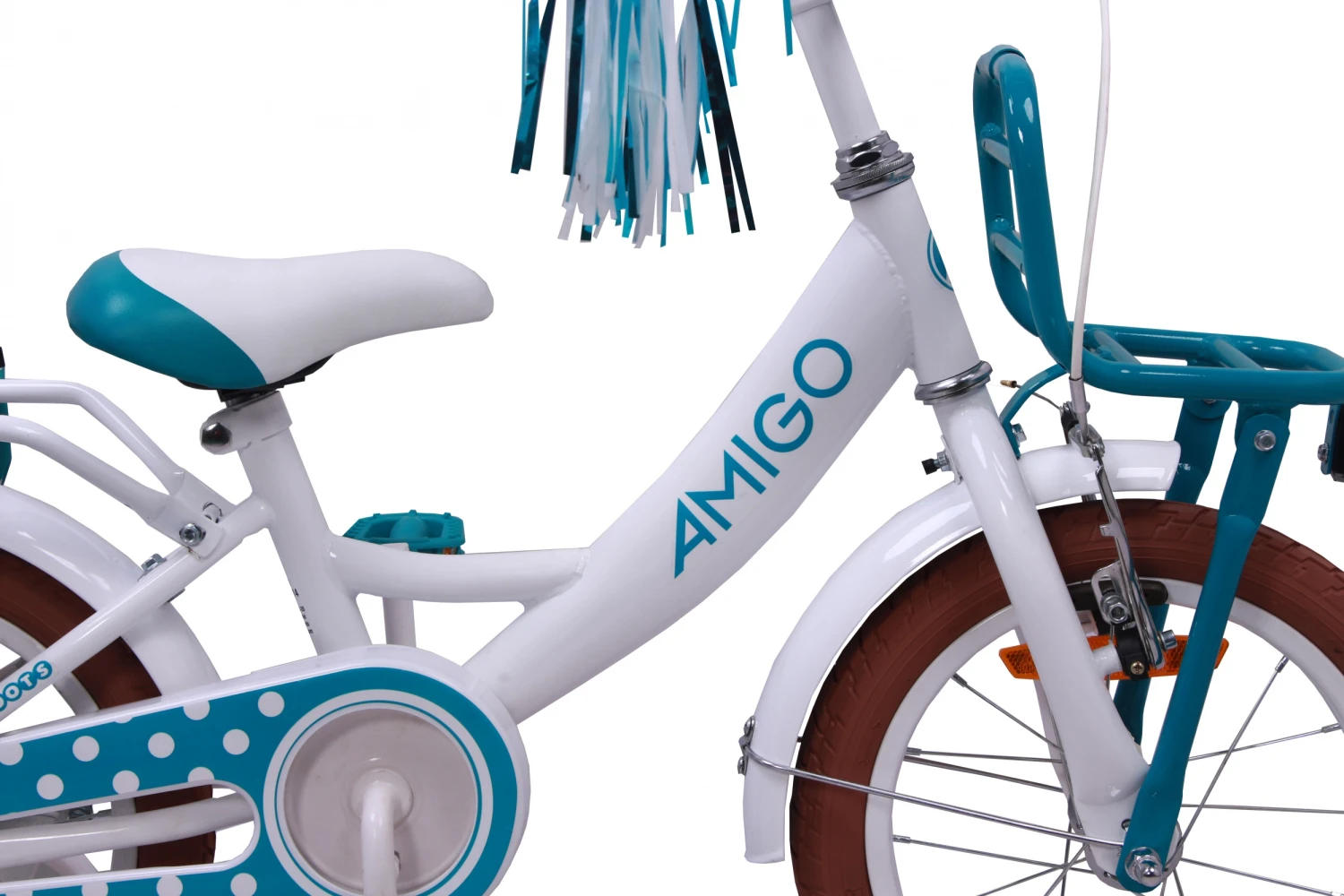 AMIGO Dots 12 Inch Girls Coaster Brake White - Image 3
