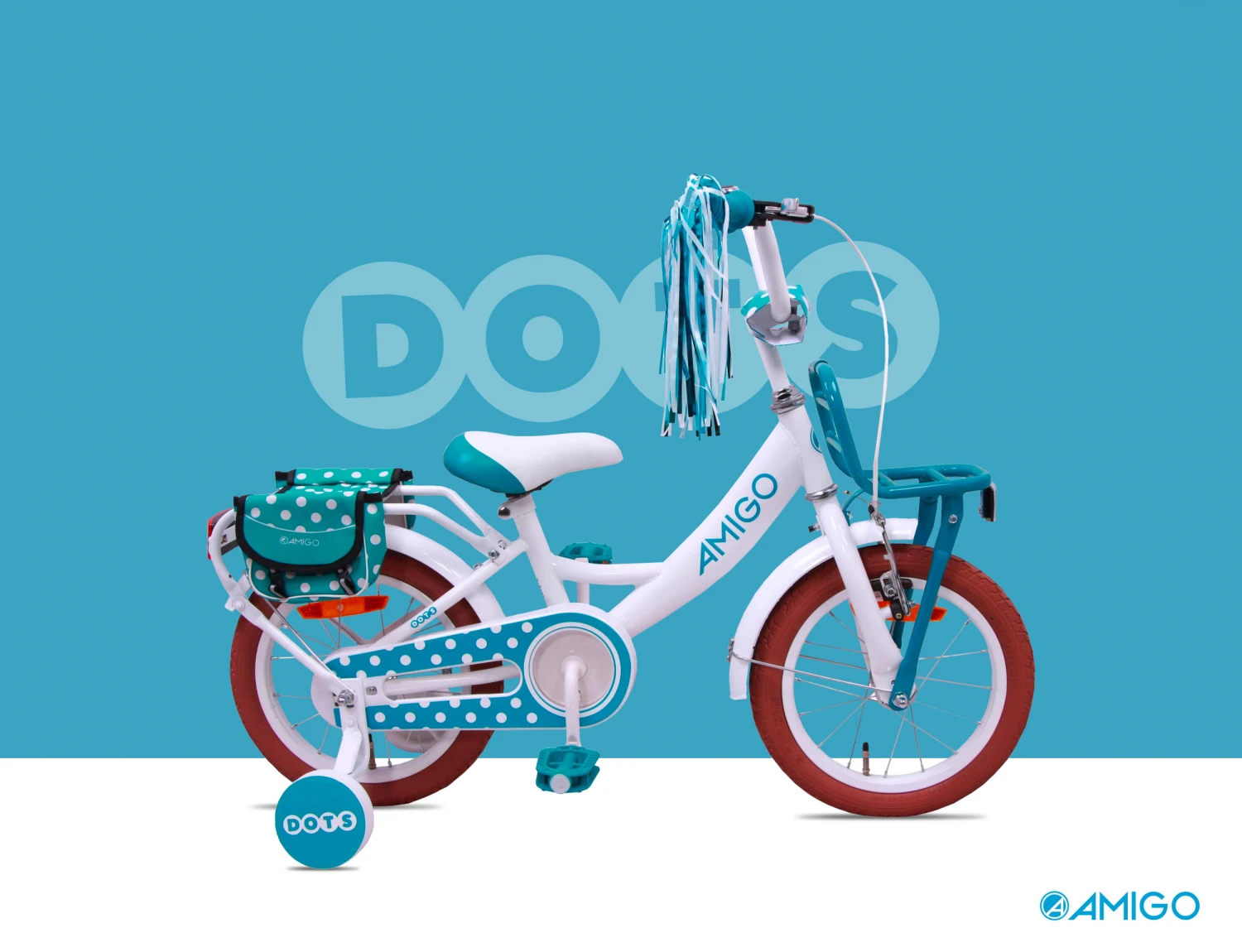 AMIGO Dots 12 Inch Girls Coaster Brake White - Image 7