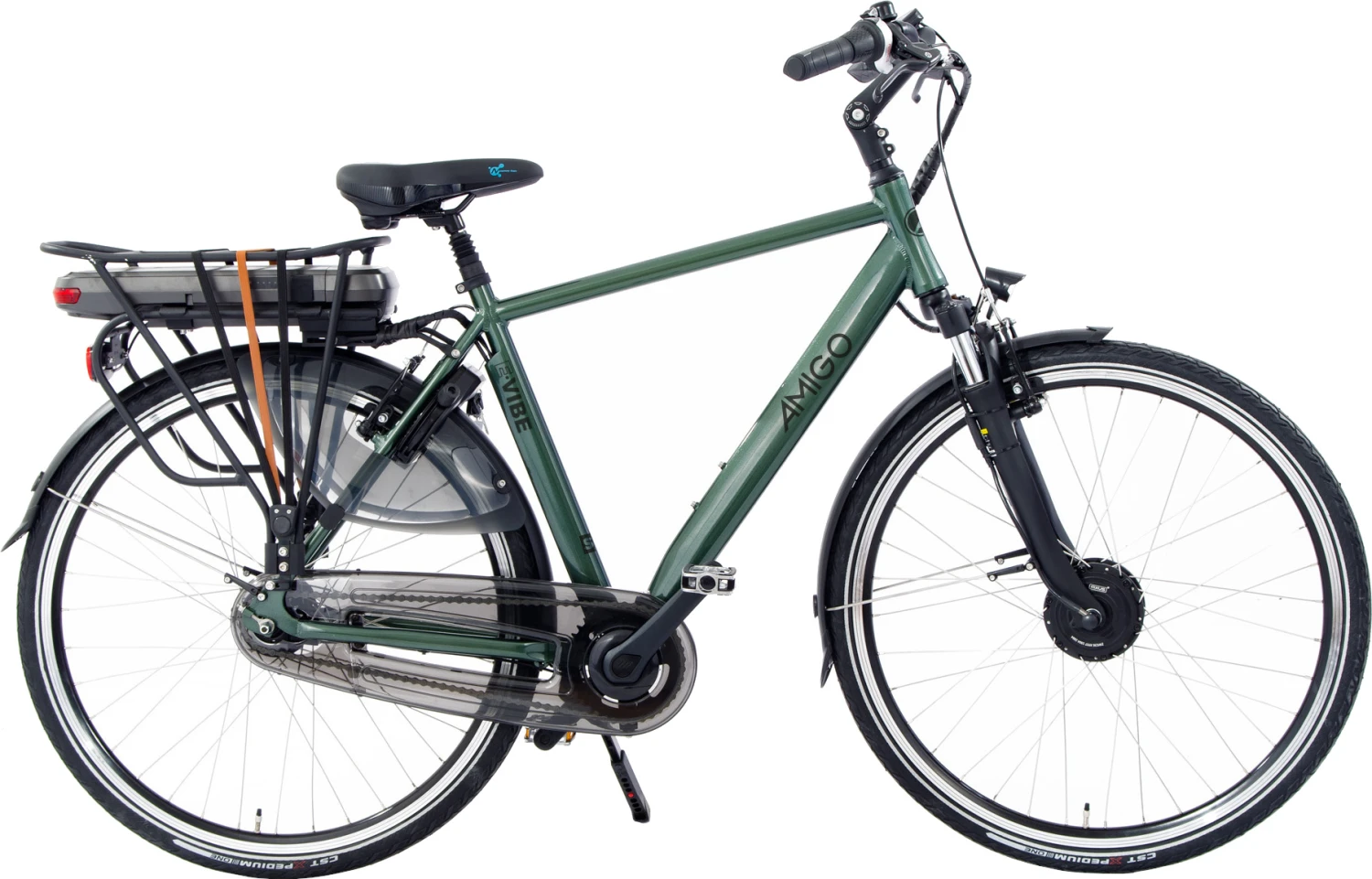 AMIGO E-Vibe S2+ 28 Inch Men 7SP Rim Brakes Dark Green