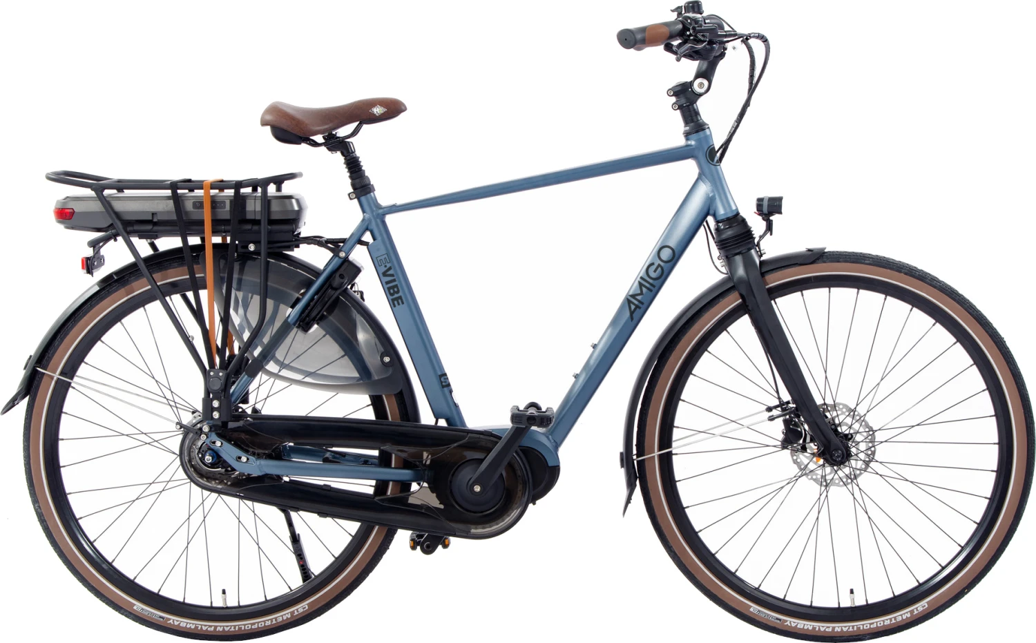 AMIGO E-Vibe S3 28 Inch Men 8SP Hydraulic Disc Brake Light Blue