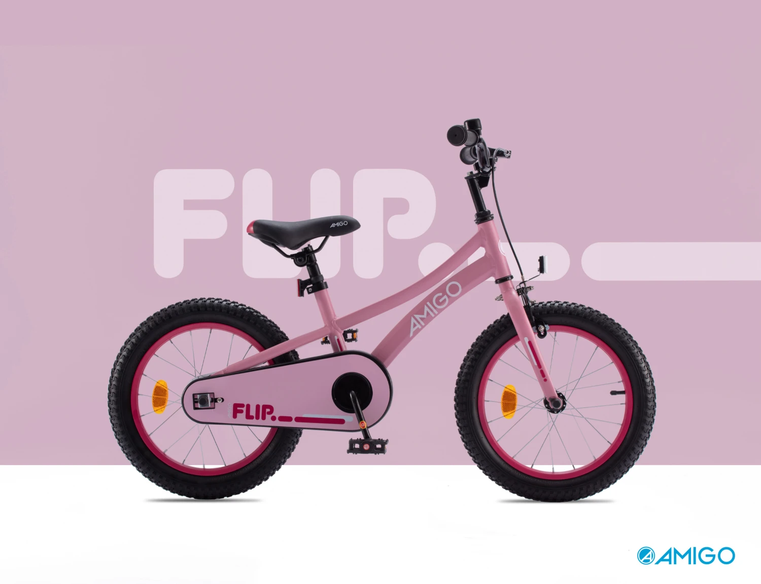AMIGO Flip 18 Inch 26.5 Cm Girls Coaster Brake Pink - Image 4