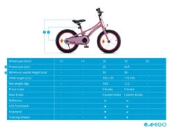 AMIGO Flip 18 Inch 26.5 Cm Girls Coaster Brake Pink -Bicycle Promotion Shop amigo flip 18 inch 265 cm meisjes terugtraprem roze 5 1004353 20211214142017