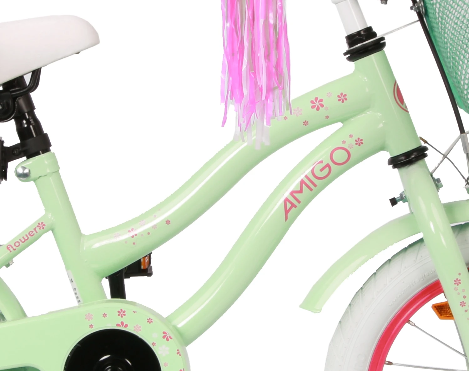 AMIGO Flower 14 Inch 22 Cm Girls Coaster Brake Green - Image 3