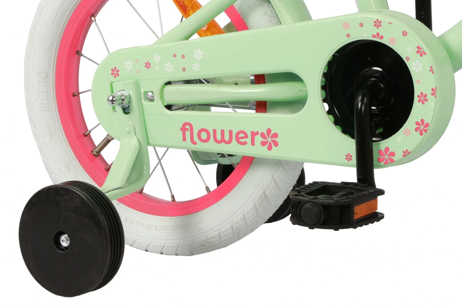 AMIGO Flower 14 Inch 22 Cm Girls Coaster Brake Green - Image 5