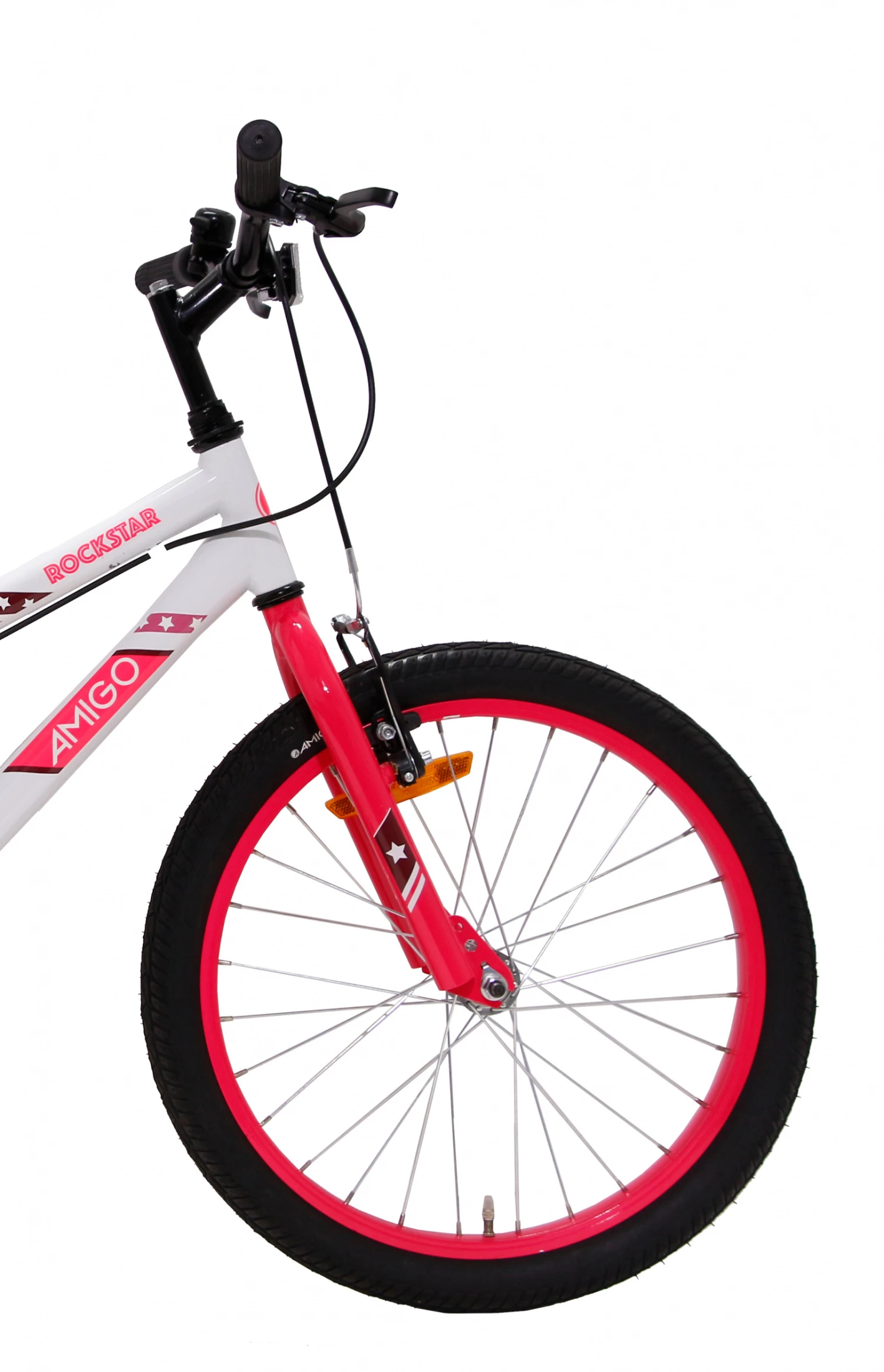 AMIGO Rockstar 20 Inch 32 Cm Girls Rim Brakes White - Image 4