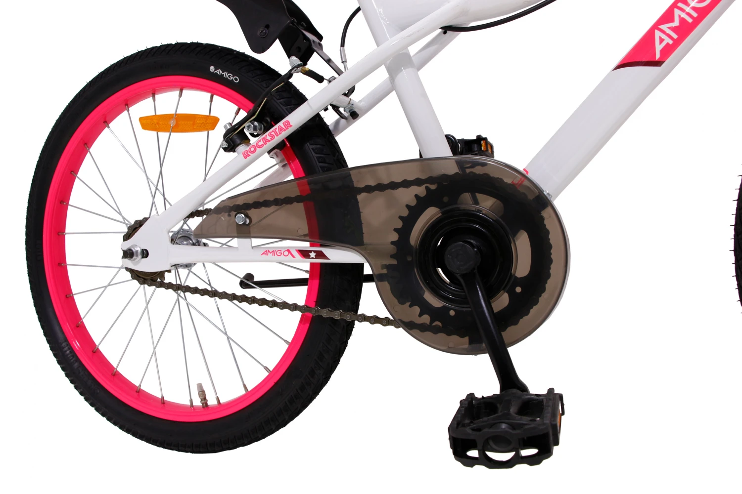 AMIGO Rockstar 20 Inch 32 Cm Girls Rim Brakes White - Image 5
