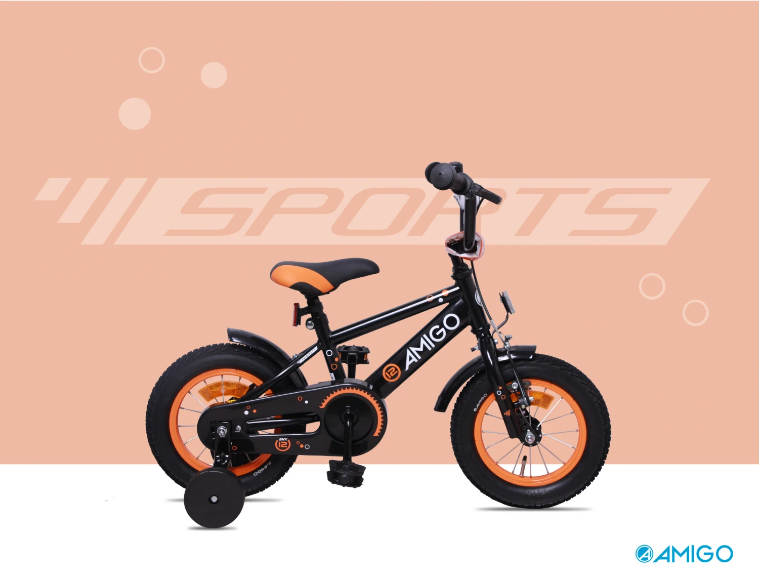 AMIGO Sports 16 Inch 25,4 Cm Boys Coaster Brake Black - Image 7