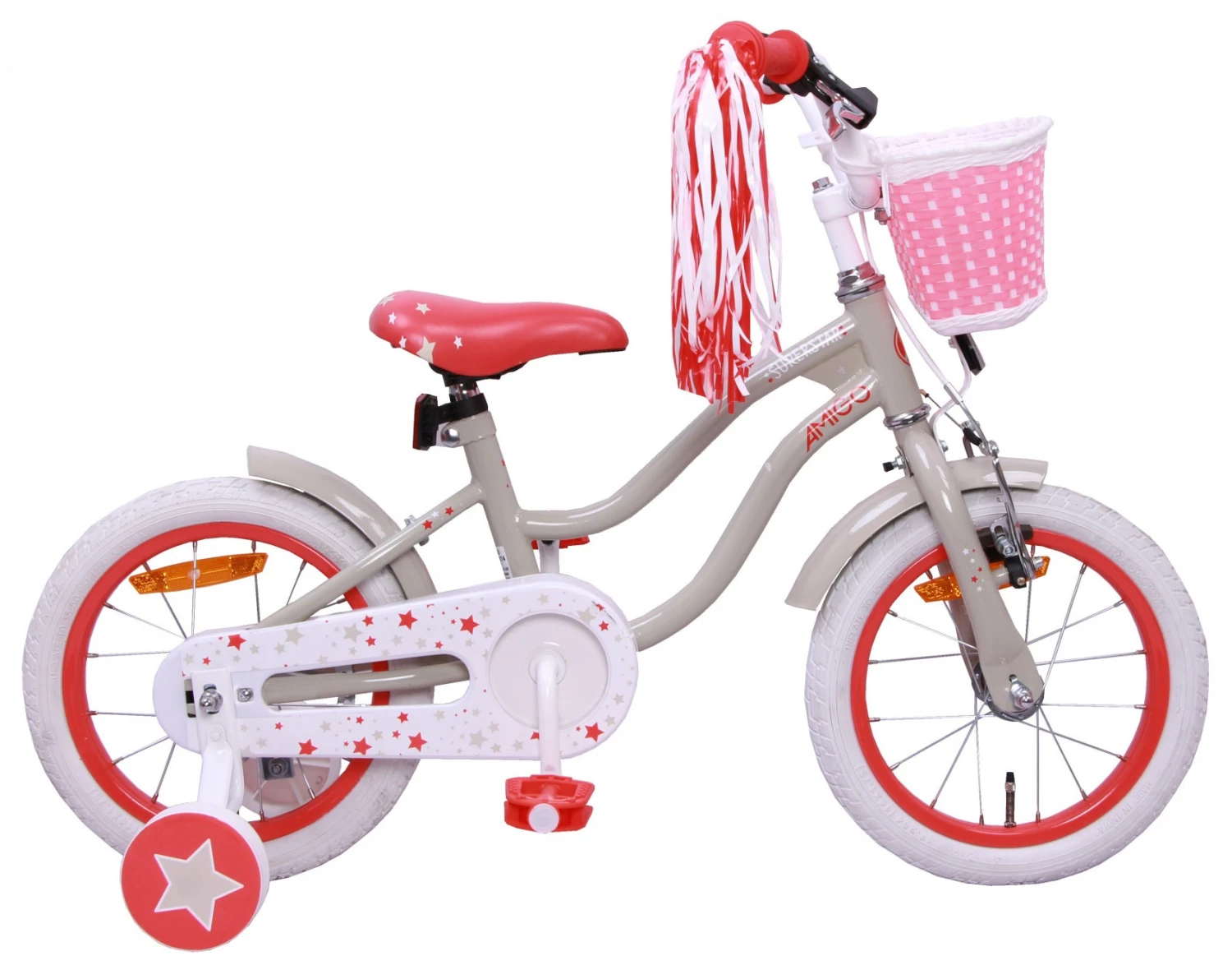 AMIGO Superstar 14 Inch Girls Coaster Brake Cream