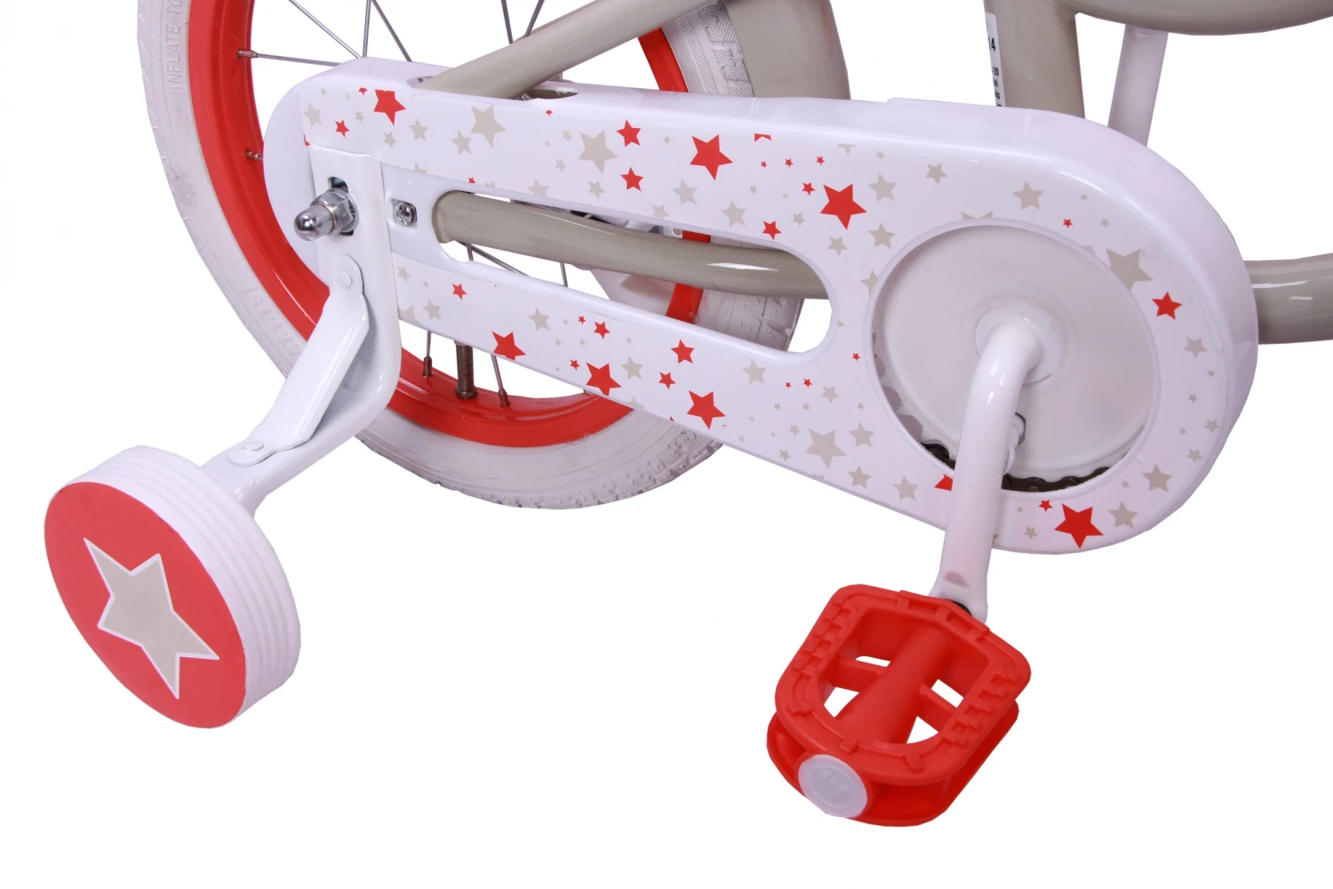 AMIGO Superstar 14 Inch Girls Coaster Brake Cream - Image 4