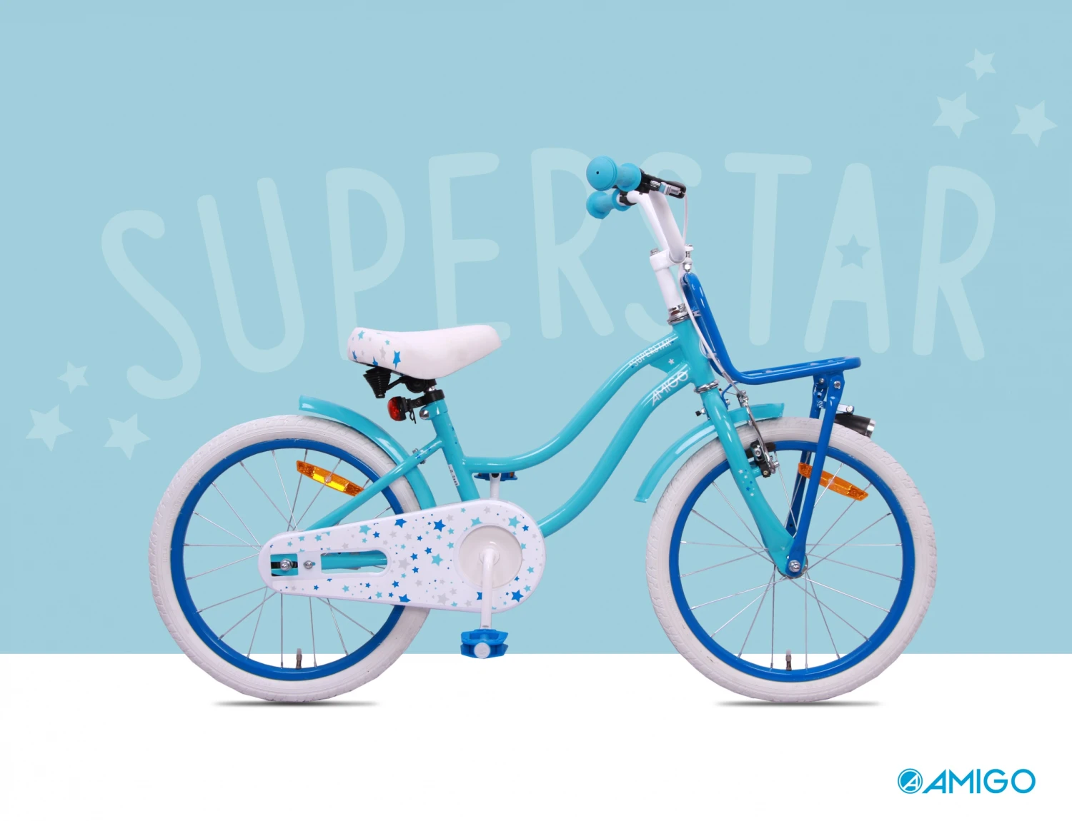 AMIGO Superstar-S4 18 Inch 24 Cm Girls Coaster Brake Light Blue - Image 7