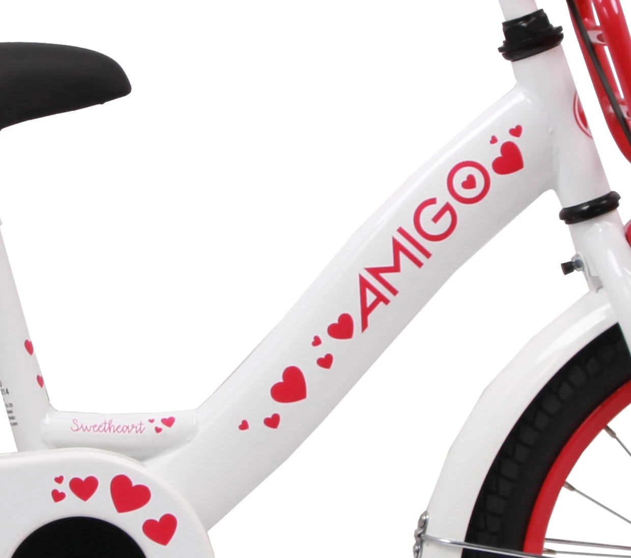 AMIGO Sweetheart 16 Inch Girls Coaster Brake White - Image 3