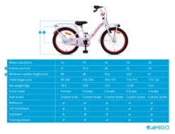 AMIGO Sweetheart 18 Inch Girls Coaster Brake White -Bicycle Promotion Shop amigo sweetheart 18 inch 22 cm meisjes terugtraprem wit 9 314270 20200410164349