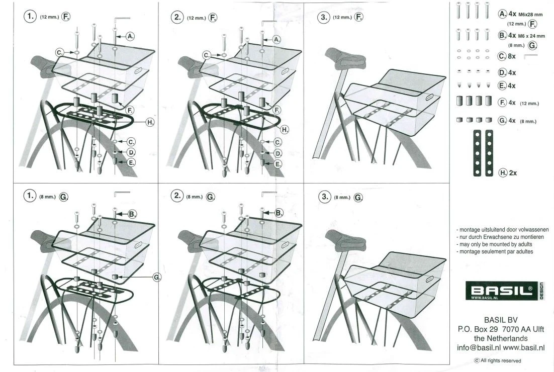 Basil Bicycle Basket Cento Rattan Look 45 Litres Brown - 20018 - Image 4