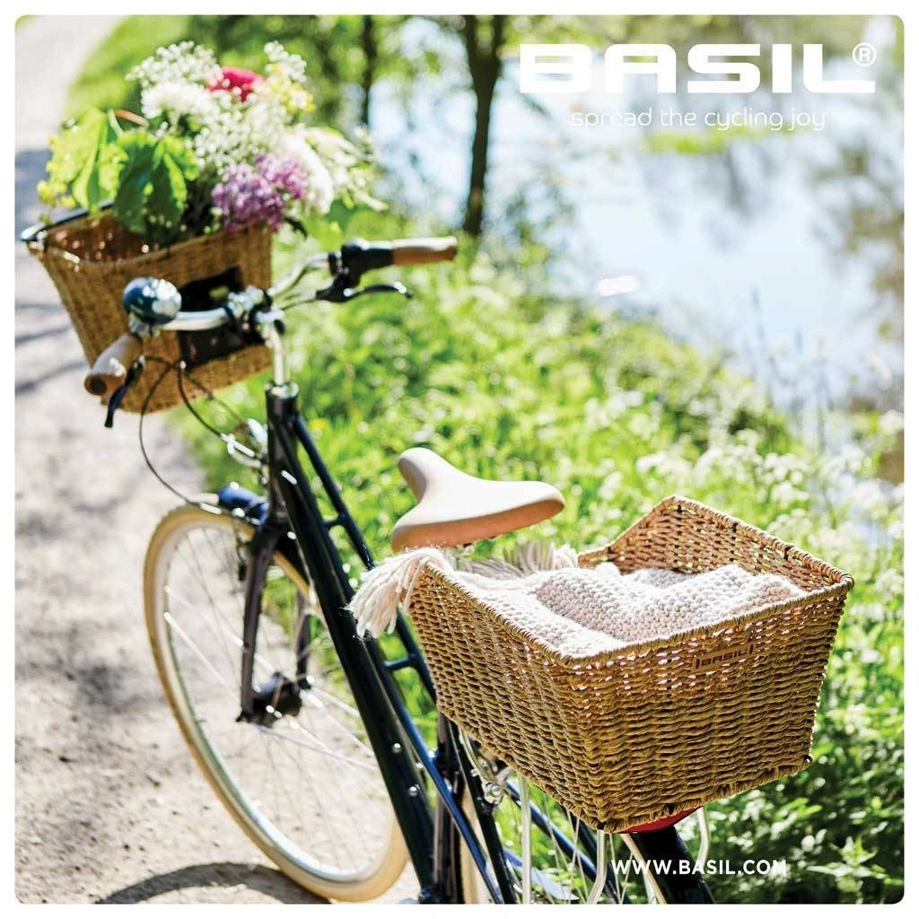 Basil Bicycle Basket Cento Rattan Look 45 Litres Brown - 20018 - Image 2