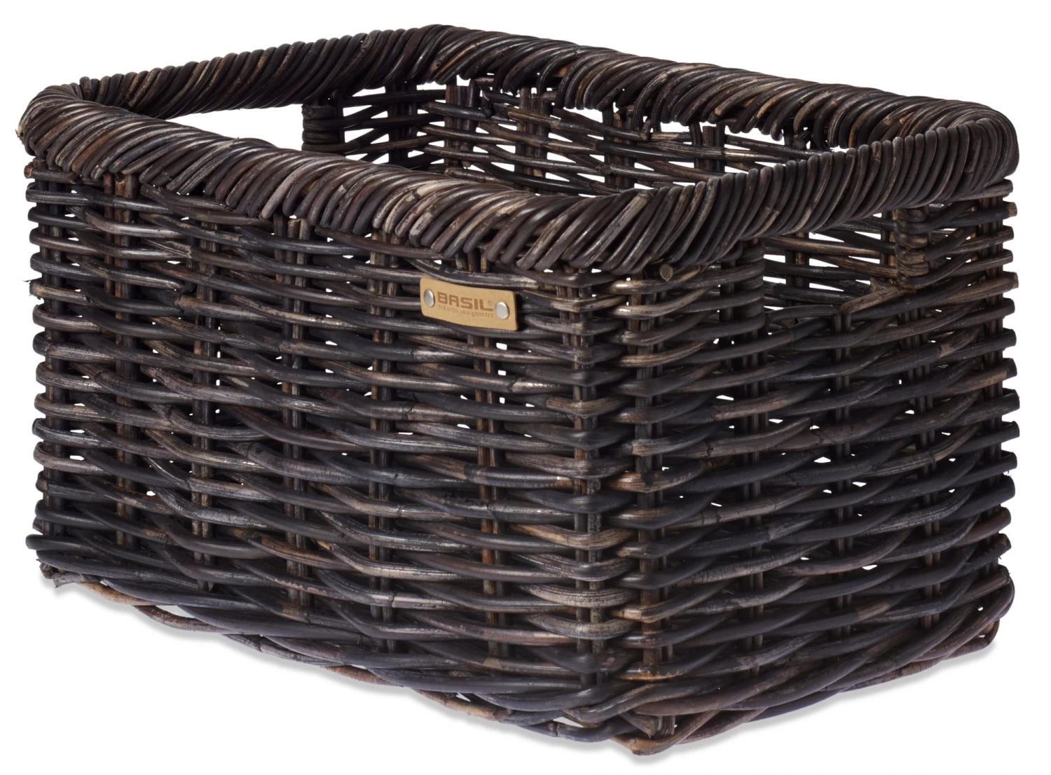 Basil Bicycle Basket For Noir 31 Liters Rattan Dark Brown - 13076 1 Basil Bicycle Basket For Noir 31 Liters Rattan Dark Brown - 13076