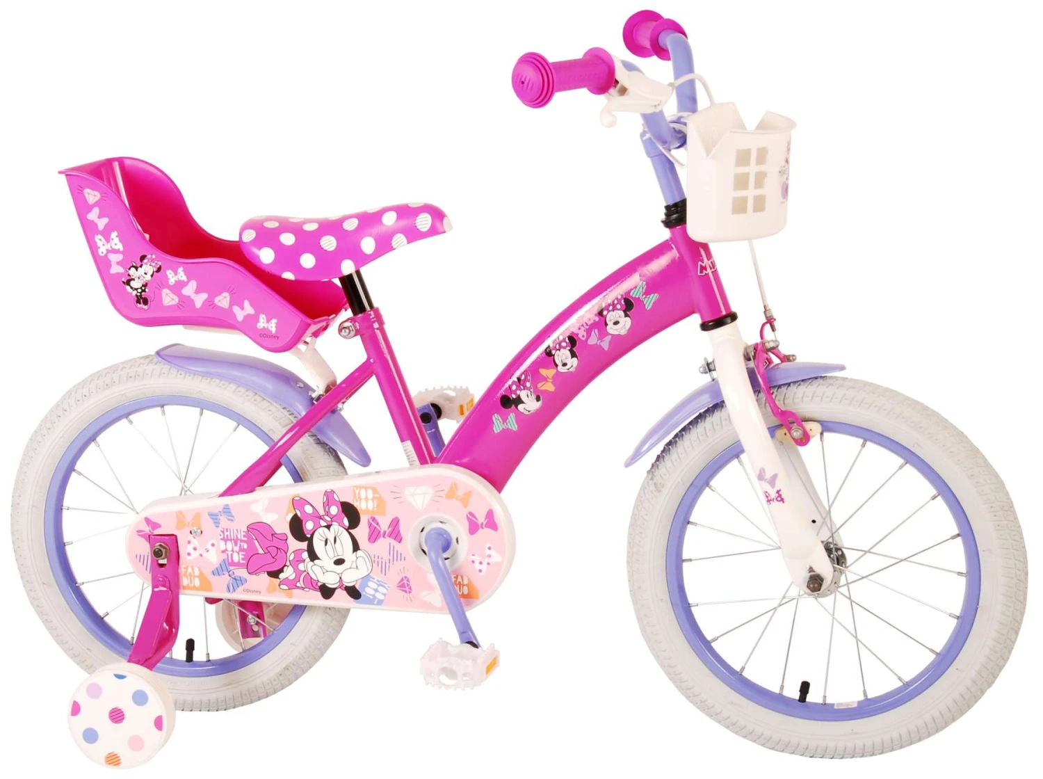 Disney Minnie Cutest Ever! 16 Inch 25,4 Cm Girls Coaster Brake Pink/Purple - Image 5