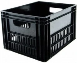 Hi-point Plastic Bike Crate 41 Litres Black