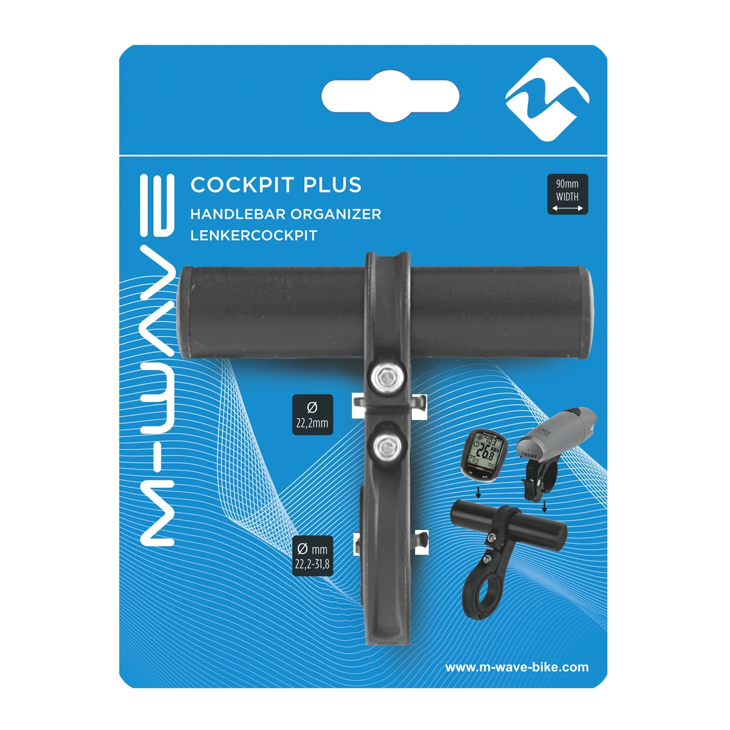 M-Wave Handlebar Handlebar Organizer Headlight/bike Computer 22.2 Mm Black - Image 3