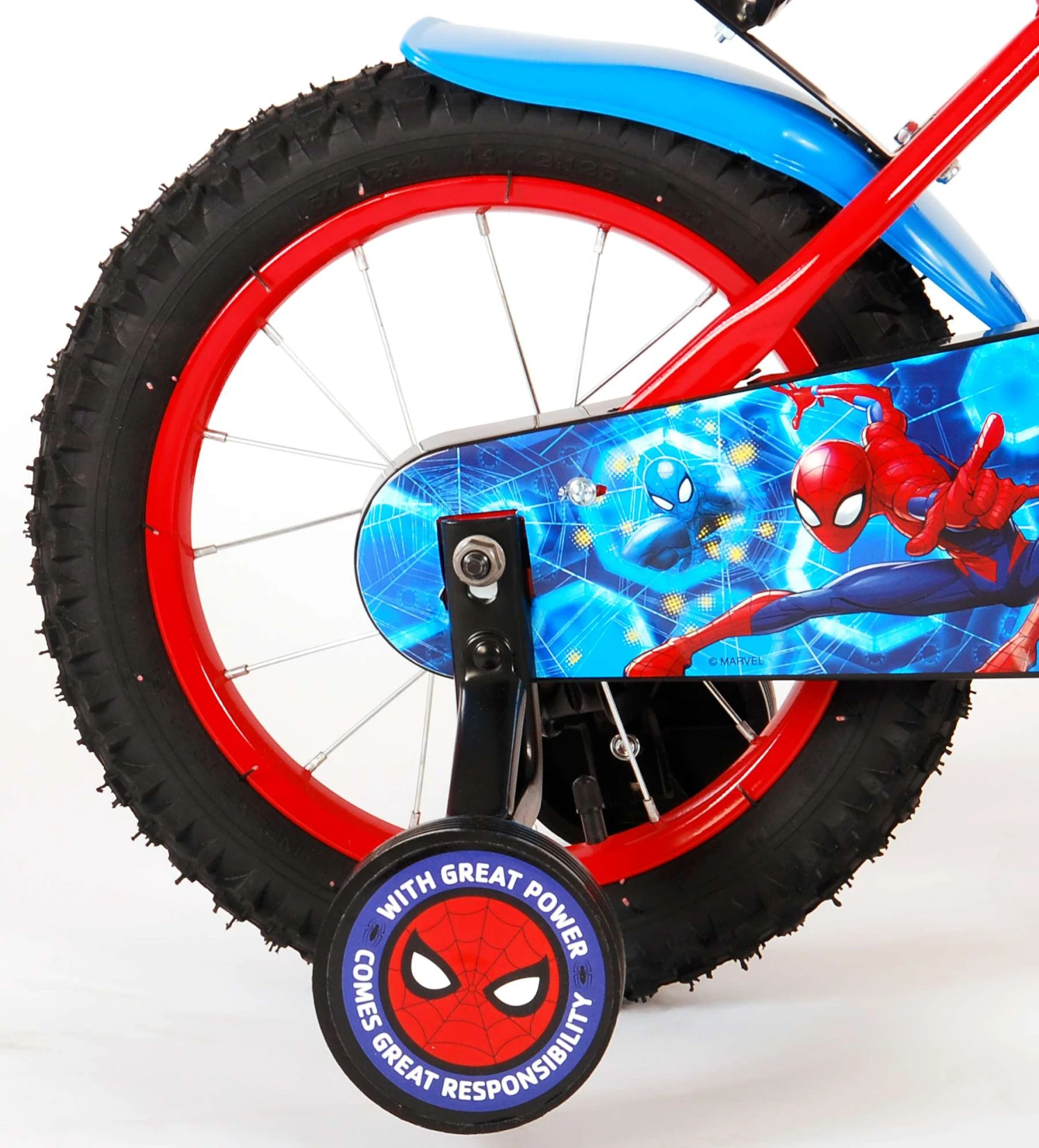 Marvel Ultimate Spider-Man 14 Inch 25 Cm Boys Coaster Brake Blue/Red - Image 8