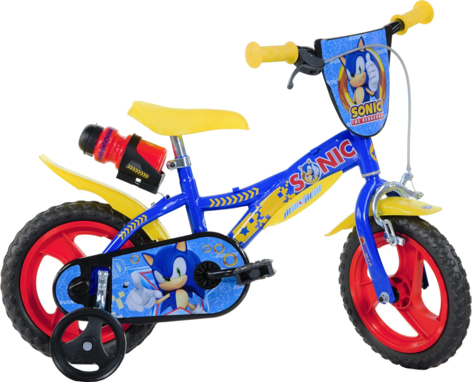 Dino Sonic 12 Inch 21 Cm Boys Fixed Gear Blue/Yellow