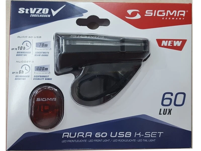 Sigma Lighting Set Aura 60 Lux Led USB Rechargeable Black - Image 2