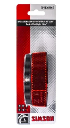 Simson Rear Light Airy Led Hub Dynamo Luggage Carrier Red -Bicycle Promotion Shop simson achterlicht airy led naafdynamo bagagedrager rood 4 271198 1547809752