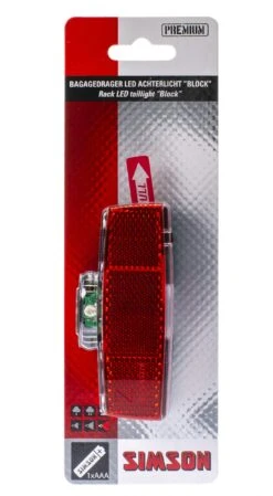 Simson Rear Light Block Led Luggage Carrier Battery Red -Bicycle Promotion Shop simson achterlicht block led batterij bagagedrager rood 4 271187 1547807990