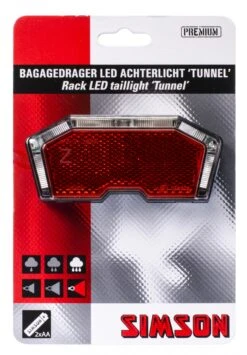 Simson Rear Light Tunnel Led Luggage Carrier Battery Red -Bicycle Promotion Shop simson achterlicht tunnel led batterij bagagedrager rood 4 271232 1547816769