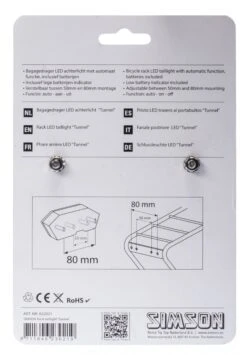 Simson Rear Light Tunnel Led Luggage Carrier Battery Red -Bicycle Promotion Shop simson achterlicht tunnel led batterij bagagedrager rood 5 271232 1547816770