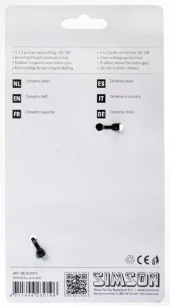 Simson Dynamo Left 2 X 2-pole 6V/3W Black -Bicycle Promotion Shop simson dynamo links 2 x 2 polig 6v 3w zwart 5 271648 1548147930