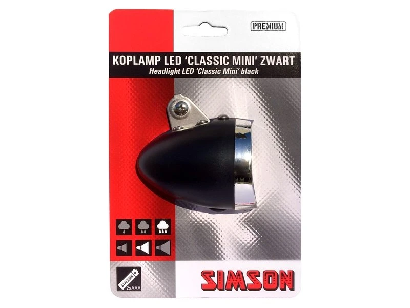 Simson Headlight Classic Mini Batteries Front Fork Black - Image 2