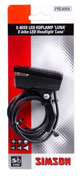 Simson Headlight Lunae-bike Led 6 Cm Front Fork 25 Lux Black - Image 5