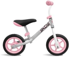 Skids Control Loopfiets 10 Inch Junior Grey/Pink