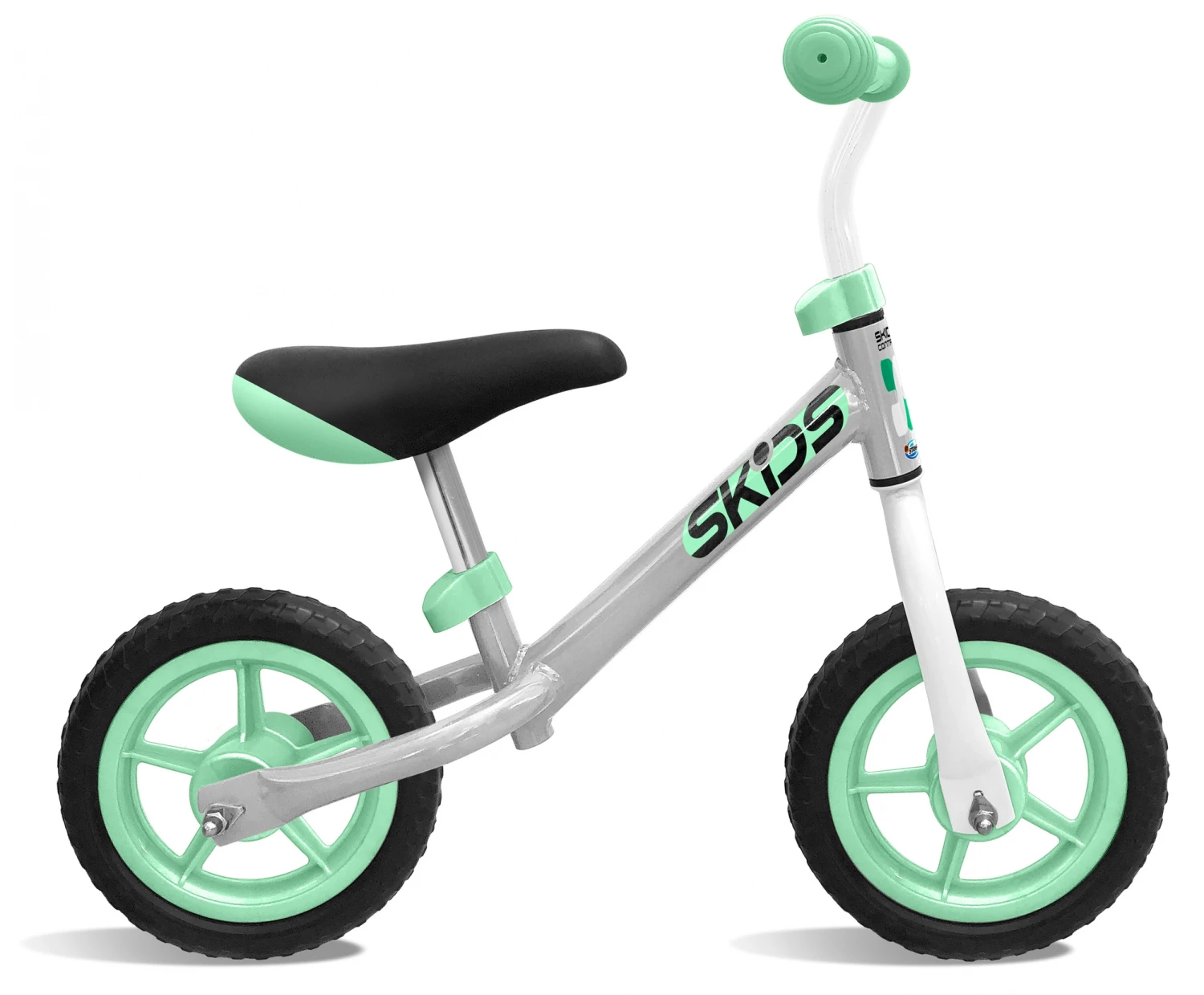 Skids Control Loopfiets 10 Inch Junior Grey/Turquoise