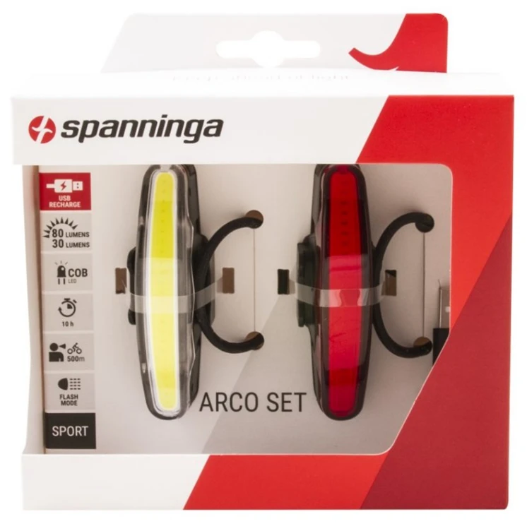 Spanninga Lighting Set Arco XBled 30 Lux USB Black 2-piece - Image 2