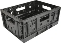 Steco Plastic Folding Crate Small 20 Litres Foldable Black