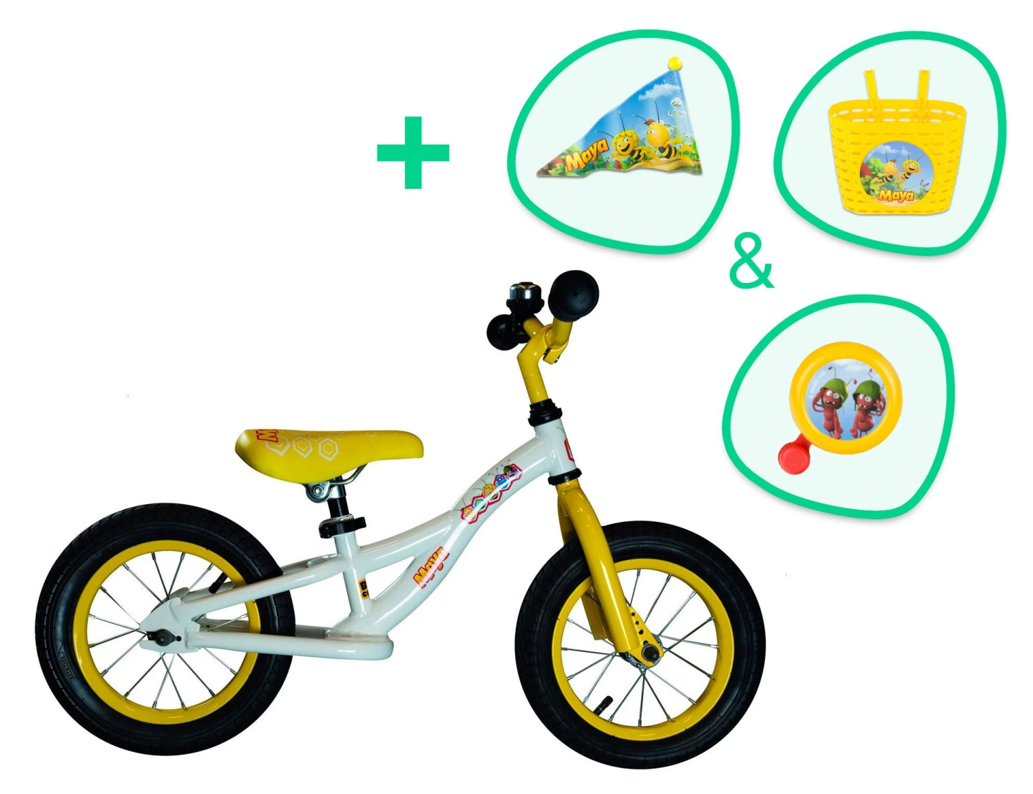 Studio 100 Maya De Bij Loopfiets Met Accessoires 12 Inch Junior White