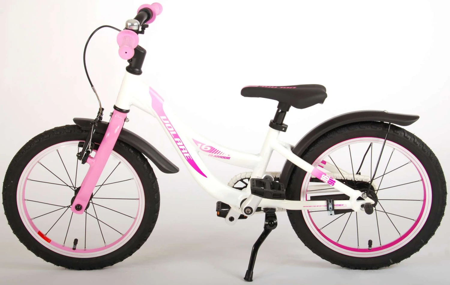 Volare Glamour 16 Inch 25,4 Cm Girls Coaster Brake White/Pink 2 Volare Glamour 16 Inch 25,4 Cm Girls Coaster Brake White/Pink - Image 2