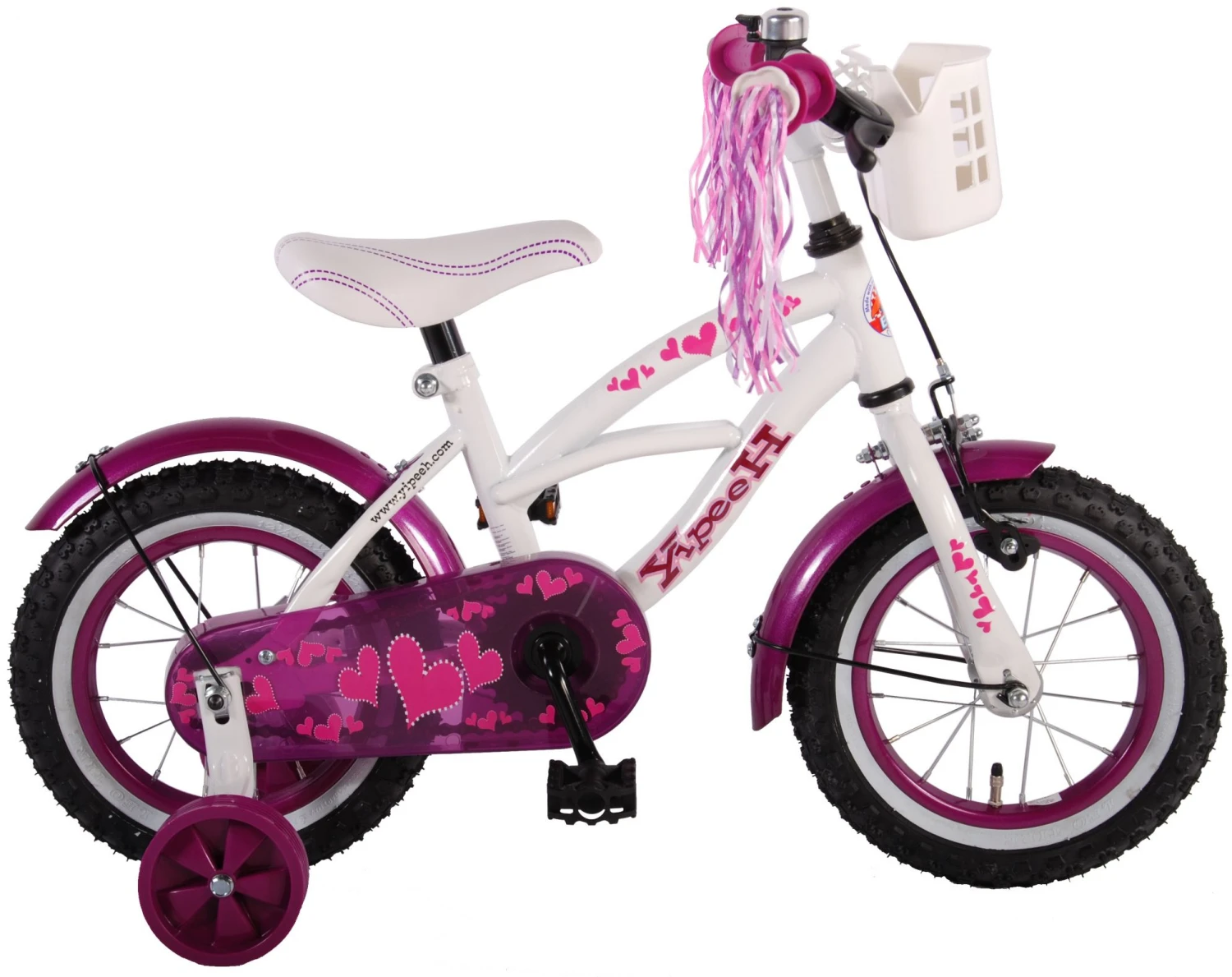 Volare Heart Cruiser 12 Inch 23 Cm Girls Coaster Brake White/Purple