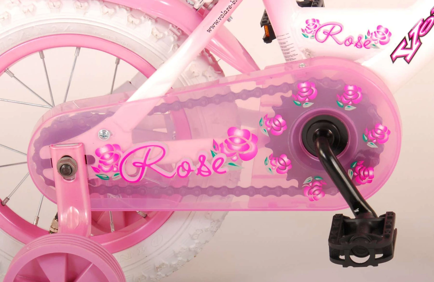 Volare Rose 12 Inch Girls Coaster Brake White/Pink - Image 8